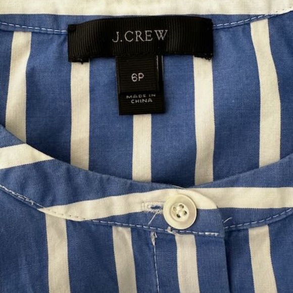 J. Crew Wide Stripe Ruffle Blouse - Picture 4 of 5